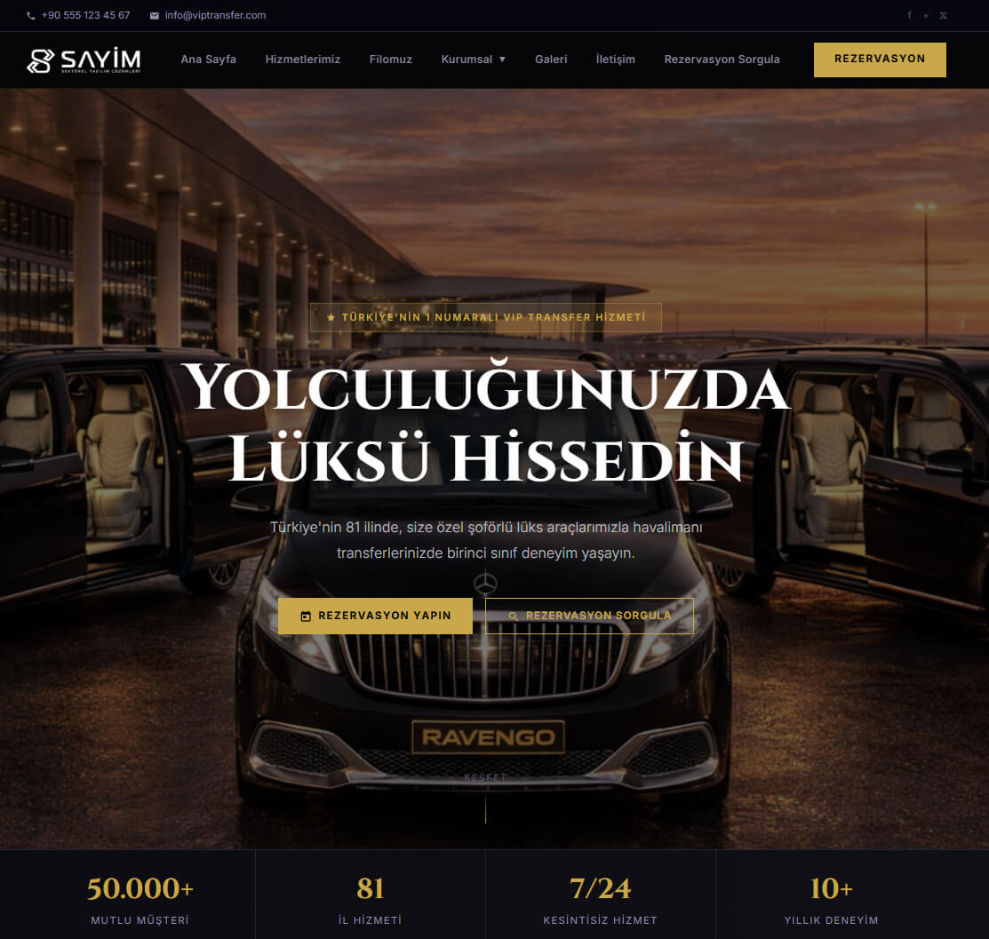 Vip Transfer ve Rezervasyon Yazılımı