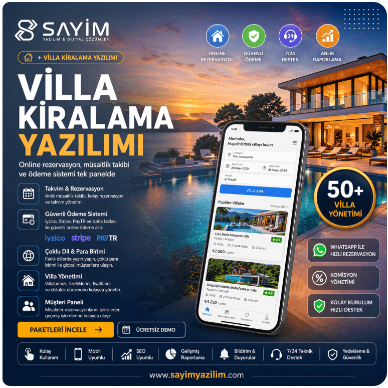 Villa Kiralama ve Rezervasyon Yazılımı