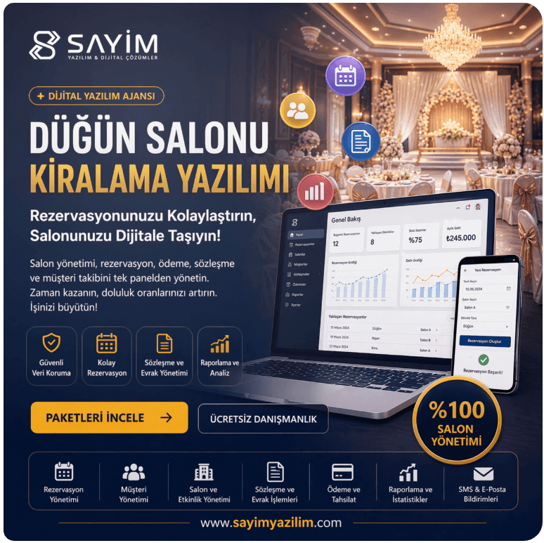 Düğün Salonu Kiralama Yazılımı